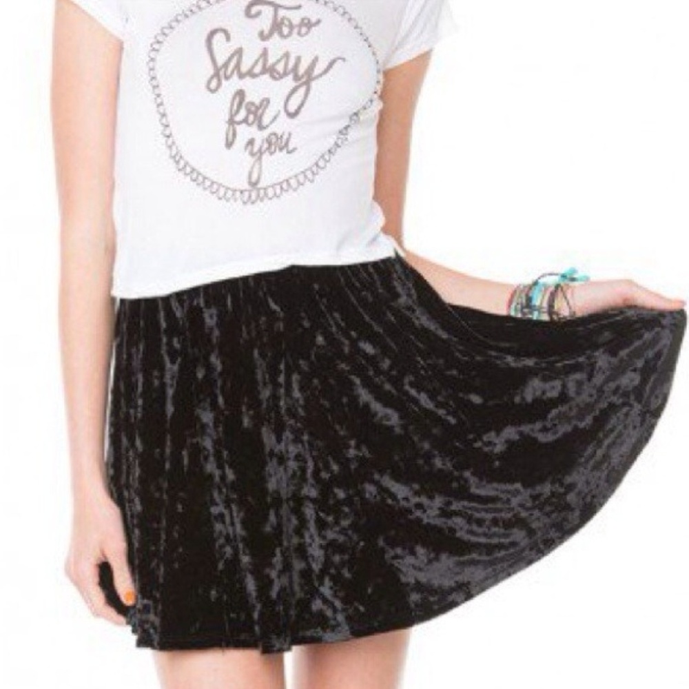 Brandy Melville John Galt Black Velvet Skirt